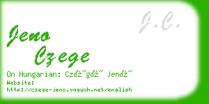 jeno czege business card